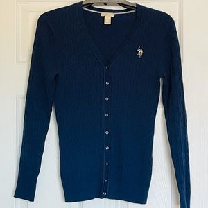 US Polo Cotton-Blend Cardigan